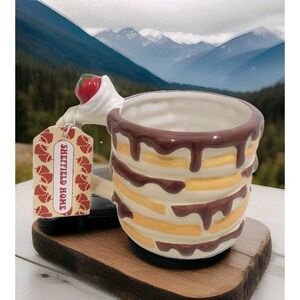 NEW Pancakes Syrup Stacked Wit Strawberry On Handle By Sheffield Home Coffee Mug
